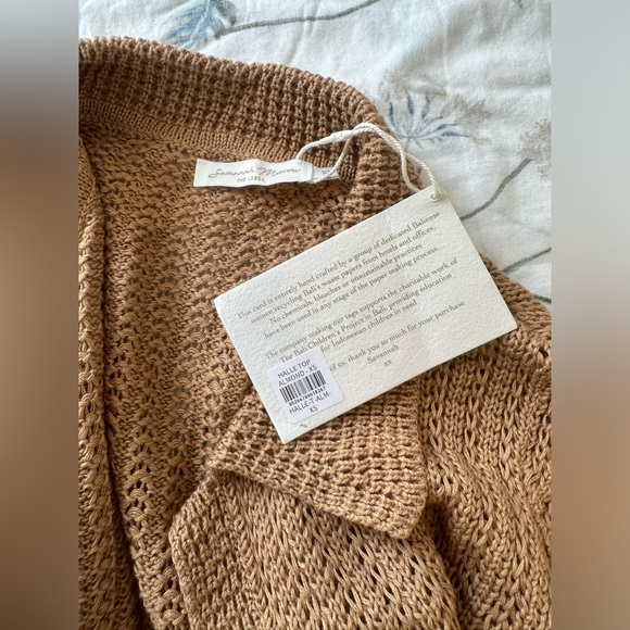 Savannah Morrow Almond Crochet Top XS - Picture 6 of 9